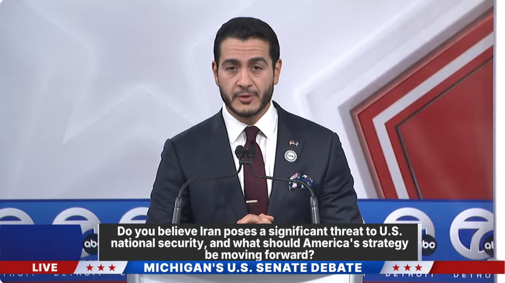 El-Sayed on debate stage El-Sayed on debate stage
