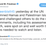 FriedmanTweet_UNRWA_20190523